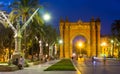 Arc del Triomf in evening. Barcelona Royalty Free Stock Photo