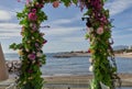 Arc flower at the beach in a sunny day with blue sky Royalty Free Stock Photo