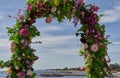 Arc flower at the beach in a sunny day with blue sky Royalty Free Stock Photo