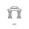 Arc linear icon. Modern outline Arc logo concept on white backgr Royalty Free Stock Photo