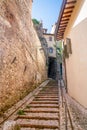 Arc on a narrow Spoleto street with a stone staircase Royalty Free Stock Photo