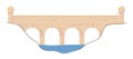 Arc stone bridge, river. Isolated vector illustration Royalty Free Stock Photo