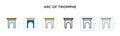 Arc of triomphe vector icon in 6 different modern styles. Black, two colored arc of triomphe icons designed in filled, outline,