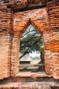 Arc of Wat Mahathat in Buddhist temple complex in Ayutthaya near Bangkok. Thailand Royalty Free Stock Photo