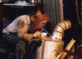 Arc welder at work #2 Royalty Free Stock Photo