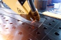 Arc welding robot. Example of working with a laser pointer
