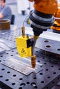 Arc welding robot. Example of working with a laser pointer