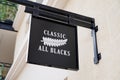 Arcachon , Aquitaine / France - 10 08 2019 : sign logo classic all blacks new zealand rugby fashion store shop