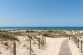 Arcachon Bay, France. Access to the beach La Salie near the dune of Pilat