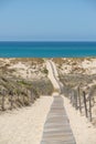 Arcachon Bay, France. Access to the beach near the dune of Pilat