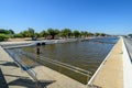 Arcachon Bay, France. Saltwater swimming pool in Audenge