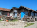 Arcachon Bay with oyster wooden hut village of Gujan-Mestras in France