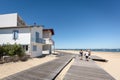 Arcachon, France, boardwalk and bike path at seafront