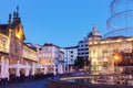 Arcada on Plaza de la Republica in Braga at dawn Royalty Free Stock Photo