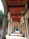 The arcade of an ancient building in Bologna city Italy Royalty Free Stock Photo