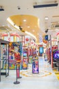 Arcade bet casino games. People plays video game in Tokyo arcade Pachinko Parlor Akasaka. mechanical arcade game originating in Royalty Free Stock Photo