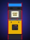 Arcade Cabinet or Arcade Machine in Flat Style, Front View