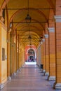 Arcade in the center of Italian town Modena
