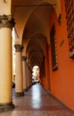 Arcade of the city of Bologna. The ancient city arcades are over 40 km long. Royalty Free Stock Photo