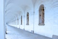 Arcade of colonnade in flower garden of Kromeriz 2 Royalty Free Stock Photo