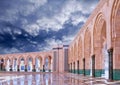 Arcade columns in Hassan II Mosque in Casablanca, Morocco