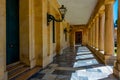 Arcade at the Corfu Museum of Asian Art in Greece Royalty Free Stock Photo