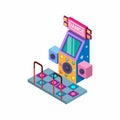 Arcade dance game machine symbol isometric illustration vector