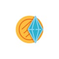 Arcade game diamond flat icon