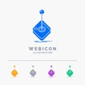 Arcade, game, gaming, joystick, stick 5 Color Glyph Web Icon Template isolated on white. Vector illustration Royalty Free Stock Photo