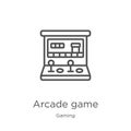 arcade game icon vector from gaming collection. Thin line arcade game outline icon vector illustration. Outline, thin line arcade