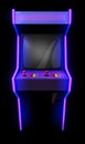 Arcade game machine, front view graphics background