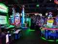 Arcade Games including Grand Piano Keys, Zombie Snatcher, Luigi Mansion, and Sonic at Lucky Strike Social Royalty Free Stock Photo