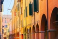 Arcade in the historical city center of Bologna, Italy Royalty Free Stock Photo