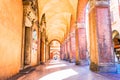 Arcade in the historical city center of Bologna, Italy Royalty Free Stock Photo