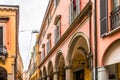 Arcade in the historical city center of Bologna, Italy Royalty Free Stock Photo