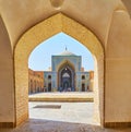 In arcade of Jameh Mosque, Yazd, Iran