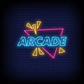 Arcade Neon Signs Style Text Vector Royalty Free Stock Photo