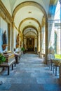 Arcade in the old town of Braga, Portugal