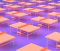 Arcade ping-pong table, entertainment center objects in purple flat room, 3d rendering