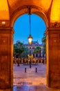 Arcade at Placa Reial in Barcelona, Spain Royalty Free Stock Photo