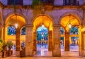 Arcade at Placa Reial in Barcelona, Spain Royalty Free Stock Photo