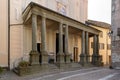 Arcade of san Giovanni Battista church, Sassello, Italy Royalty Free Stock Photo