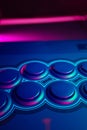 Arcade Stick Buttons, Gamming controls colorful RGB lights.