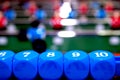 Arcade table soccer with tools for playing for office and home games Royalty Free Stock Photo