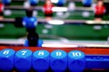 Arcade table soccer with tools for playing for office and home games Royalty Free Stock Photo