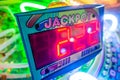 Arcade video games and lights and spinning wheels Royalty Free Stock Photo