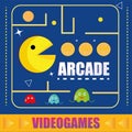 Arcade videogame scenario with text Videogame Vector