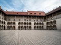 Arcaded courtyard at Wawel castle, Krakow, Poland Royalty Free Stock Photo