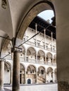 Arcaded courtyard at Wawel castle, Krakow, Poland Royalty Free Stock Photo