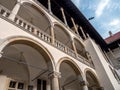 Arcaded courtyard at Wawel castle, Krakow, Poland Royalty Free Stock Photo